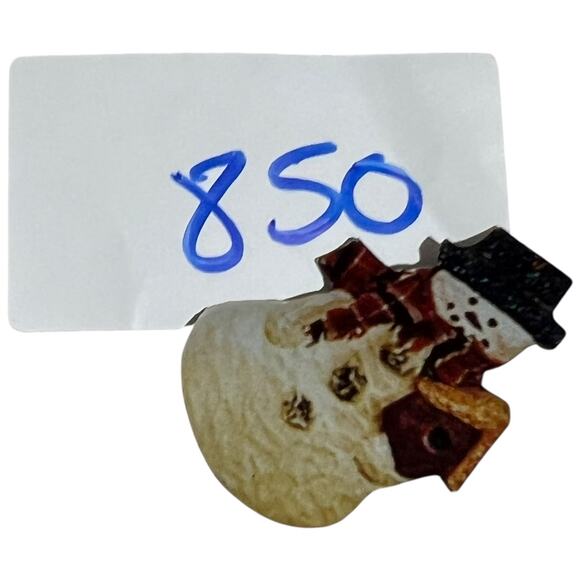 Vintage Snowman Brooch Pin Winter Holiday Jewelry Collectible Charm - Picture 4 of 4